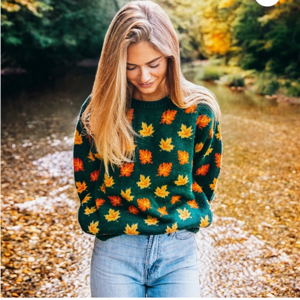 Kiel James Patrick Big Cozy Fall Leaf Sweater